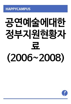 공연예술에대한 정부지원현황자료(2006~2008)