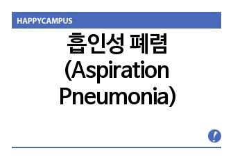 흡인성 폐렴 (Aspiration Pneumonia )