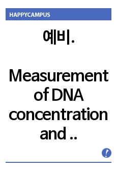 예비.Measurement of DNA concentration and purity, study about denaturation and renaturation of DNA