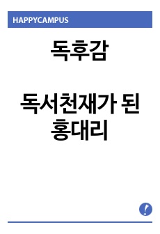 독후감 - 독서천재가 된 홍대리