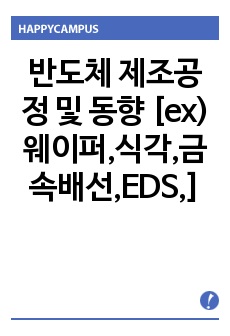 반도체 제조공정 및 동향 [ex)웨이퍼,식각,금속배선,EDS,]