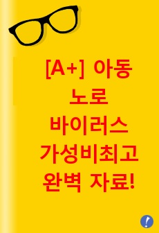 가성비)A+ 아동 노로바이러스 간호과정! 구하기 힘들지만 완벽한 자료!