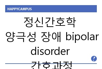 정신간호학 양극성 장애 bipolar disorder 간호과정 케이스 스터디