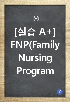 [지역사회간호학 실습 A+]FNP(Family Nursing Program, 가족 간호과정 사례연구) 보고서