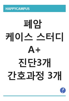 폐암 케이스스터디 A+, 진단3개, 간호과정 3개