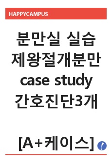 분만실 실습 A+케이스 제왕절개분만(c-sec) case study