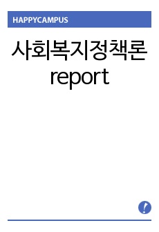 사회복지정책론최종report