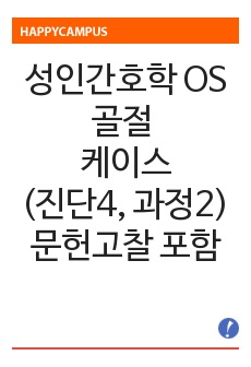 성인간호학 OS 골절 케이스(진단4개, 과정2개)문헌고찰 포함