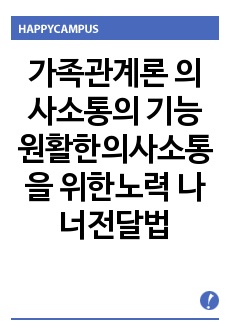 가족관계론  의사소통의 기능 원활한의사소통을 위한노력 나너전달법