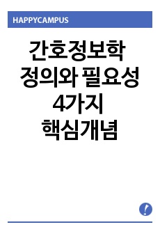 간호정보학 정의와 필요성, 4가지 핵심개념