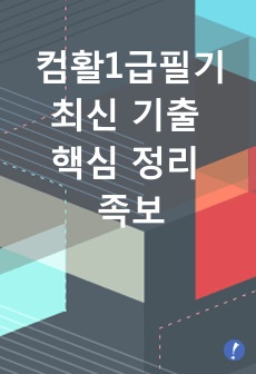 컴활1급필기 (2022 최신 기출문제 핵심정리)