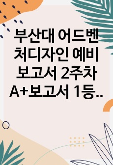 부산대 어드벤처디자인 예비보고서 2주차 A+보고서 1등보고서