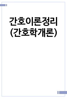 간호이론정리(간호학개론)