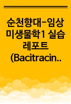 순천향대-임상미생물학1 실습 레포트(Bacitracin susceptibility test, Optochin susceptibility test)-A+