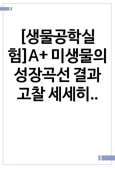 [생물공학실험]A+ 미생물의 성장곡선 결과 고찰 세세히 레포트