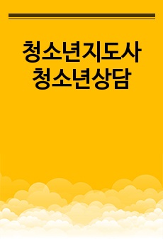 청소년지도사 청소년상담