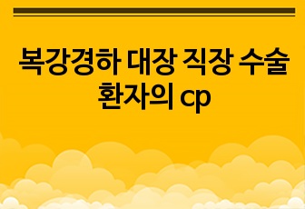 복강경하 대장 직장 수술환자의 cp