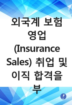 외국계 보험 영업(Insurance Sales) 취업 및 이직 합격을 부르는 영문이력서 및 자소서 핵심 문장(한국어 포함)