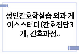 성인간호학실습 외과 케이스스터디(간호진단3개, 간호과정1개)