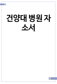 건양대 병원 자소서