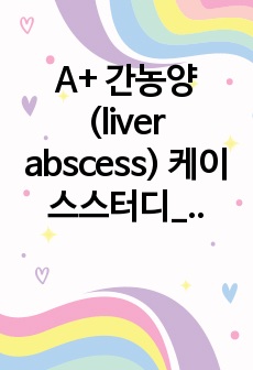 A+ 간농양 (liver abscess) 케이스스터디_간호진단 6개, 간호과정2개 (조직관류저하, 감염 위험성)