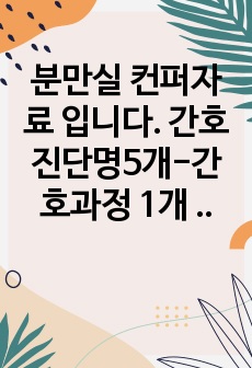 분만실 컨퍼자료 입니다. 간호진단명5개-간호과정 1개  (수술로 인한 조직손상과 관련된 급성통증)