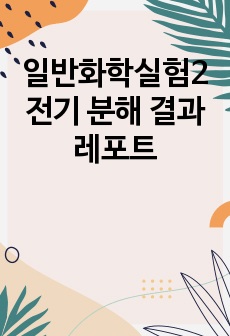 일반화학실험2 전기 분해 결과 레포트