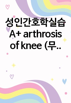 성인간호학실습A+ arthrosis of knee (무릎관절증) 케이스스터디 간호진단/과정2