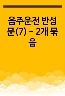 음주운전 반성문(7) - 2개 묶음