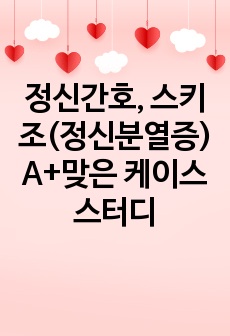 정신간호, 스키조(정신분열증) A+맞은 케이스스터디