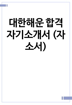 대한해운 합격 자기소개서 (자소서)