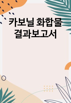 카보닐 화합물 결과보고서