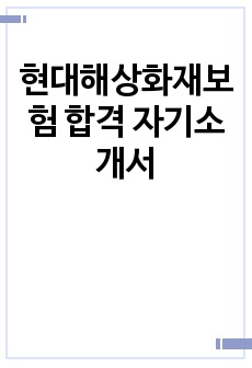 현대해상화재보험 합격 자기소개서