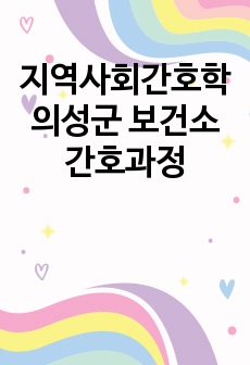 지역사회간호학 의성군 보건소 간호과정