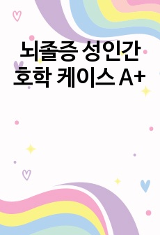 뇌졸증 성인간호학 케이스 A+