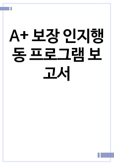 A+ 보장 인지행동 프로그램 보고서