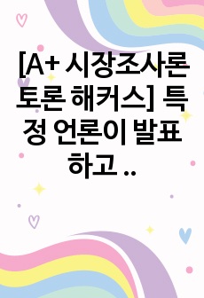 [A+ 시장조사론 토론 해커스] 특정 언론이 발표하고 있는 여론조사 결과에 대한 신뢰 여부에 대한 논란이 있습니다. 이에 대한 찬반 의견을 제시하시오.