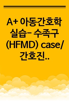 A+ 아동간호학실습- 수족구(HFMD) case/간호진단 3개, 과정2개