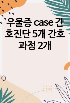 우울증 case 간호진단 5개 간호과정 2개