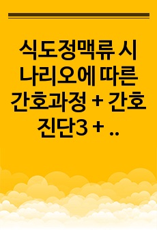 식도정맥류 시나리오에 따른 간호과정 + 간호진단3 + 간호과정 2개 + 팀활동일지