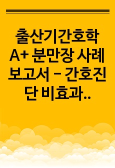 출산기간호학 A+ 분만장 사례보고서 - 간호진단 비효과적 모유수유