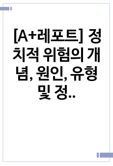 [A+레포트] 정치적 위험의 개념, 원인, 유형 및 정치적 위험과 국가적 위험의 비교