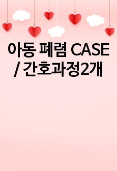 아동 폐렴 CASE / 간호과정2개