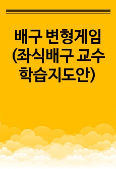 배구 변형게임(좌식배구 교수학습지도안)