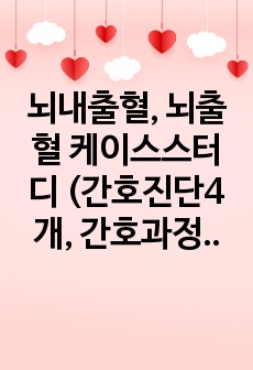 뇌내출혈, 뇌출혈 케이스스터디 (간호진단4개, 간호과정 2개)