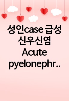 성인case 급성신우신염 Acute pyelonephritis  (간호진단2개 간호과정2개)