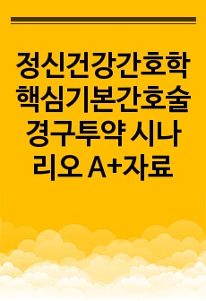 정신건강간호학 핵심기본간호술 경구투약 시나리오 A+자료