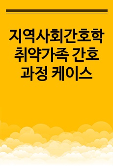 지역사회간호학 취약가족 간호과정 케이스