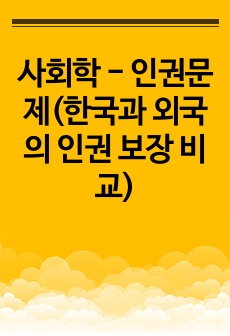 사회학 - 인권문제(한국과 외국의 인권 보장 비교)