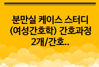 분만실 케이스 스터디 (여성간호학) 간호과정 2개/간호진단 2개 A+맞은 케이스